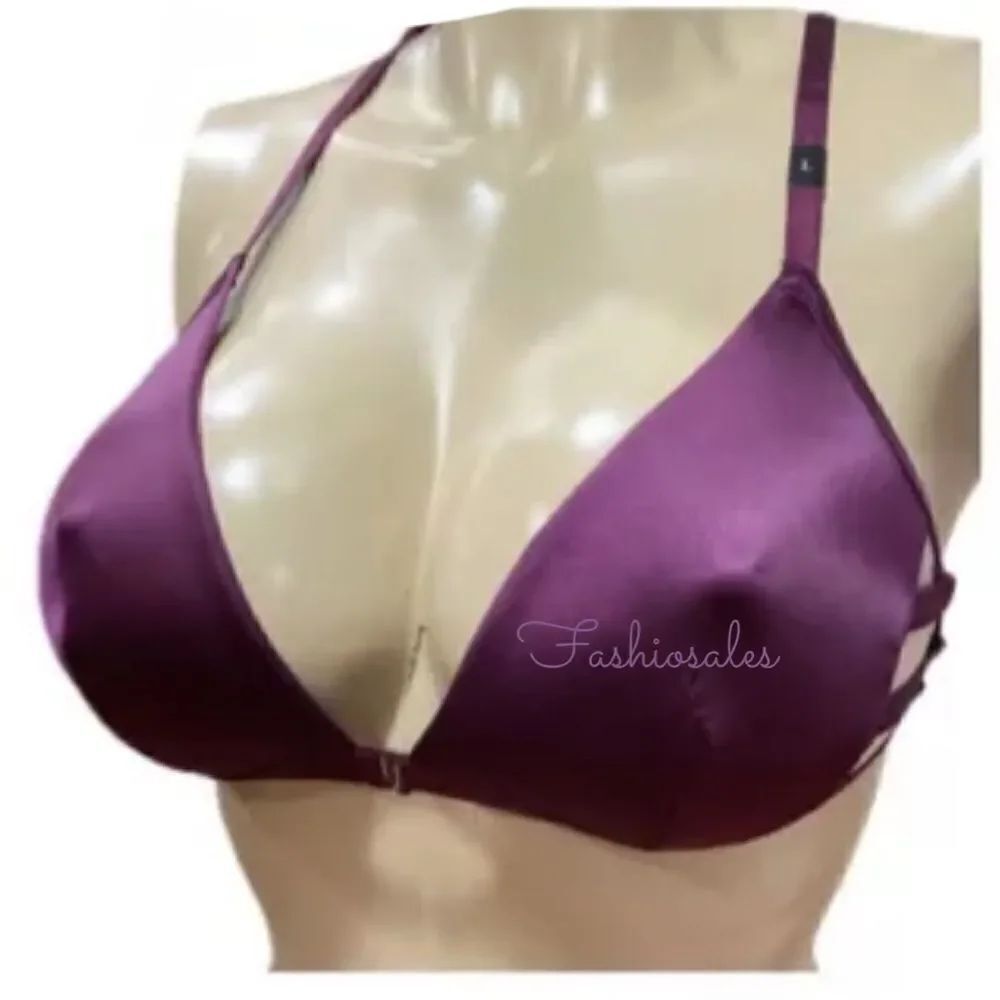 Victoria’s Secret Mesh Strappy plunge Satiny racer back bralette bra